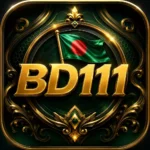 BD111 APK Download Bangladesh premium logo with gold 3D design, Bangladesh flag, and green luxury gaming emblem for Android users.